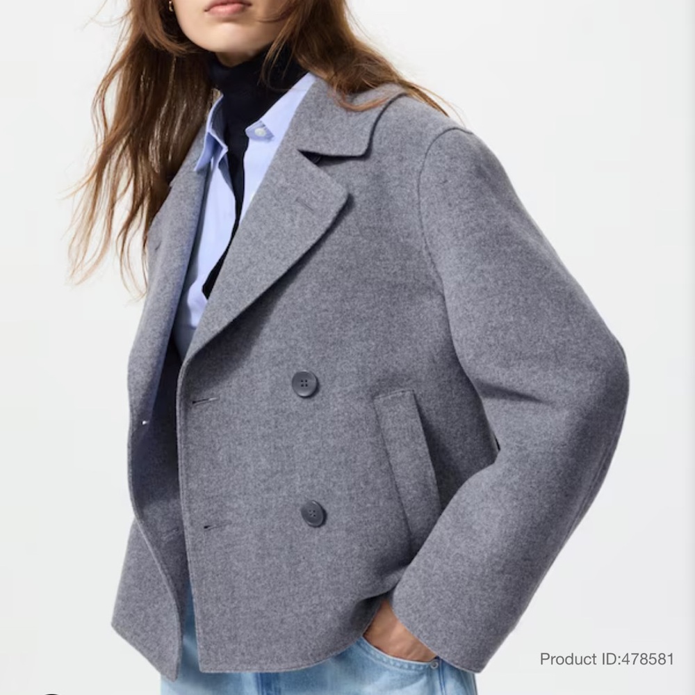 Gray Double-Breasted Women's Coat